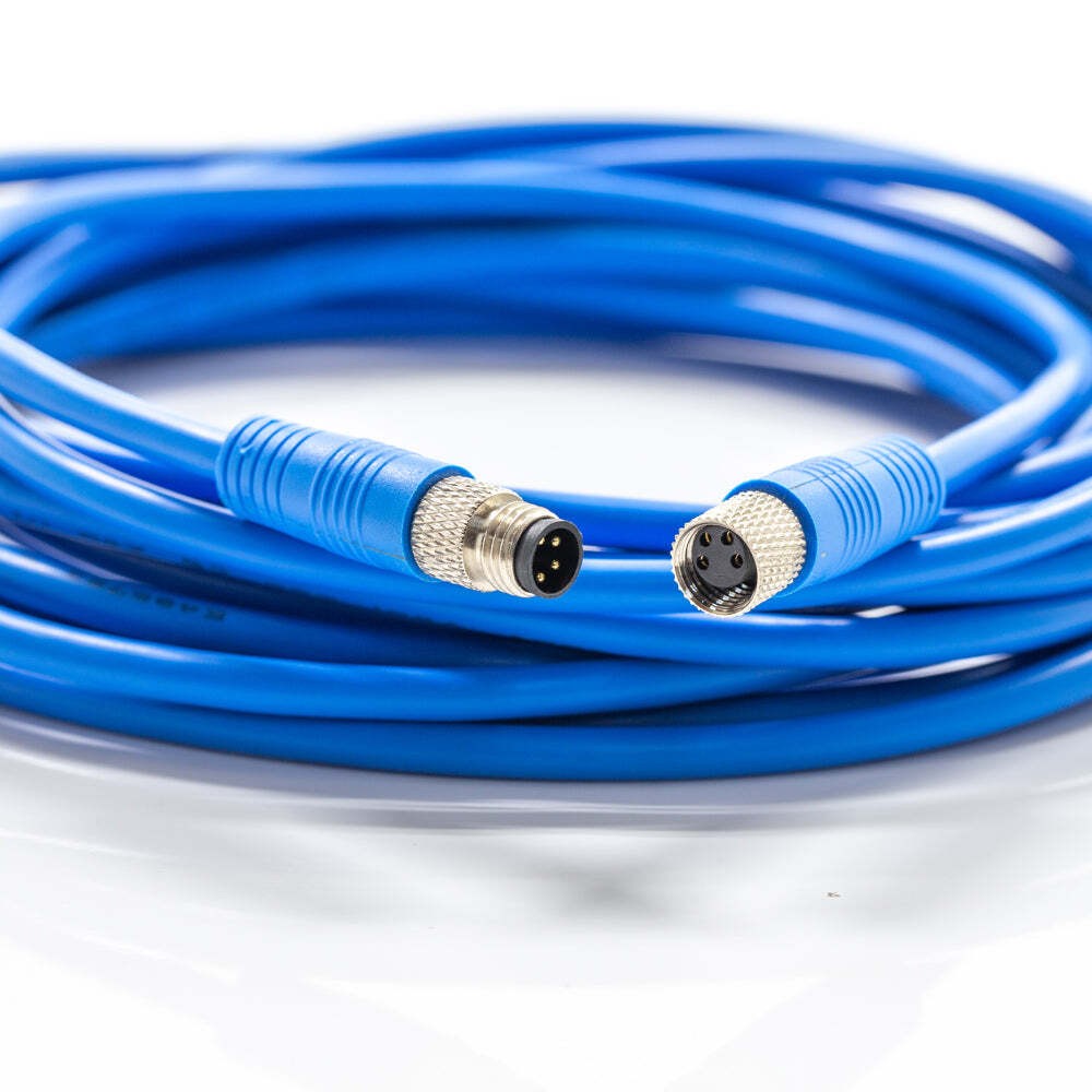 Cable M8 4Pin Macho a Hembra 5m 24AWG PVC Azul RAL5015